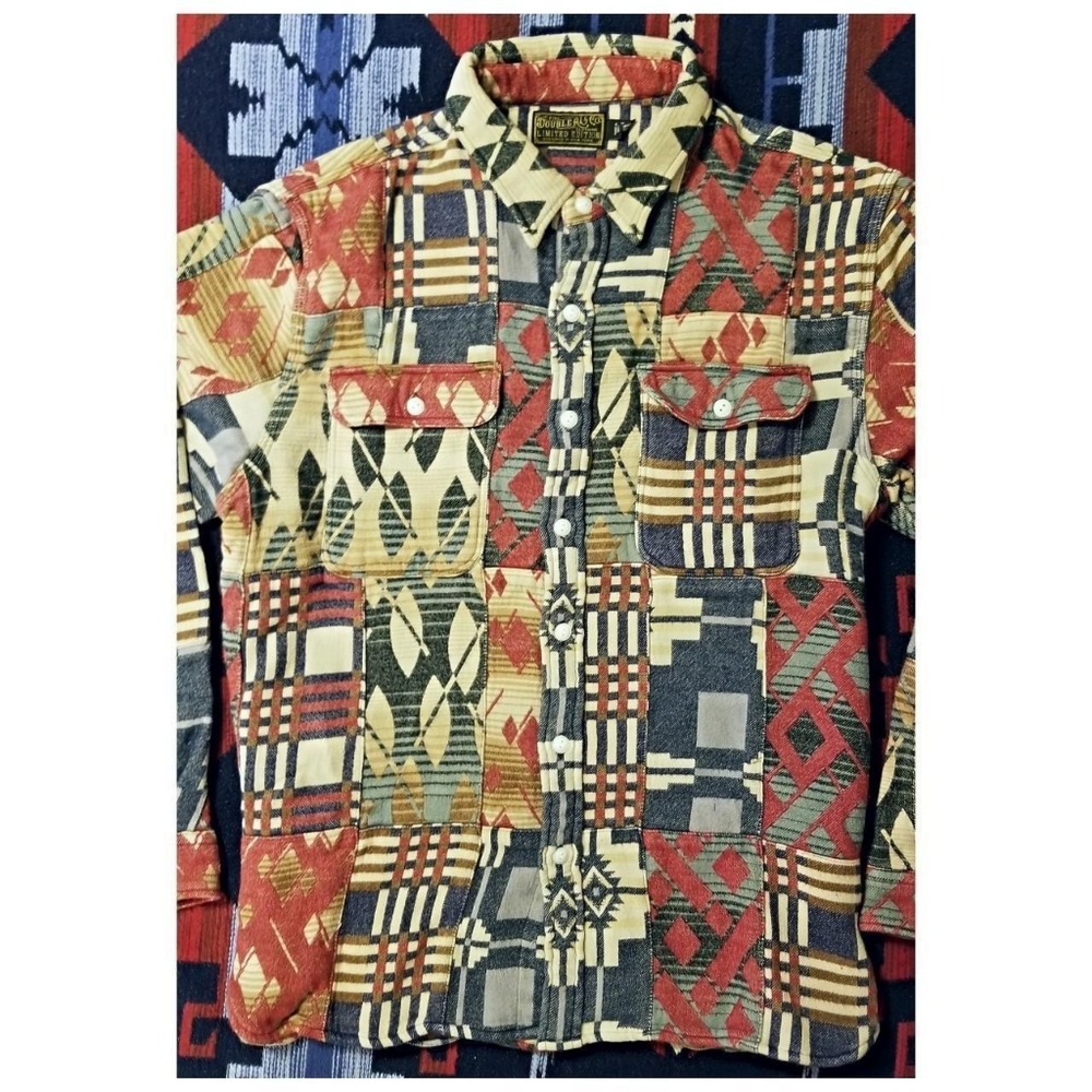 DOUBLE RL RALPH LAUREN RRL LIMITED EDITION PATCHWORK SHIRT- MEN'S SIZE XLARGE - Picture 4 of 8